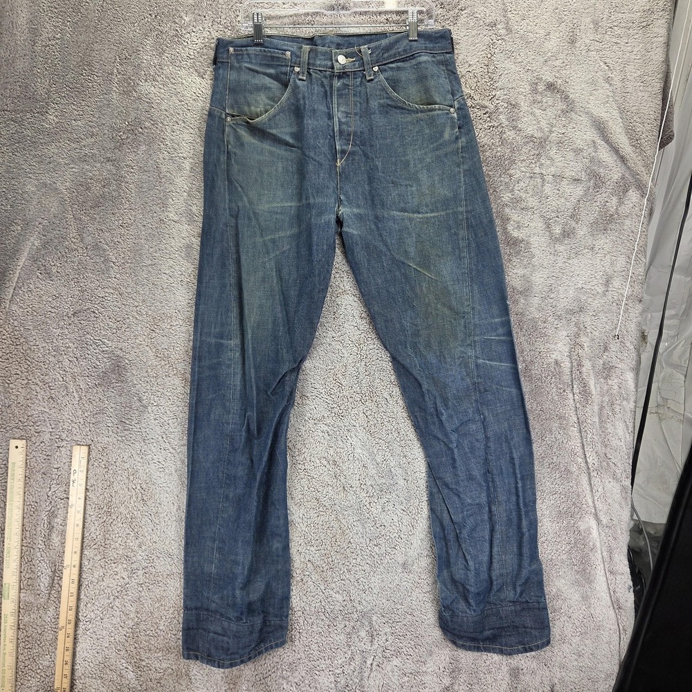 Vintage Levis Engineered Jeans Mens 33x34 Blue Twisted Button Fly Medium Wash